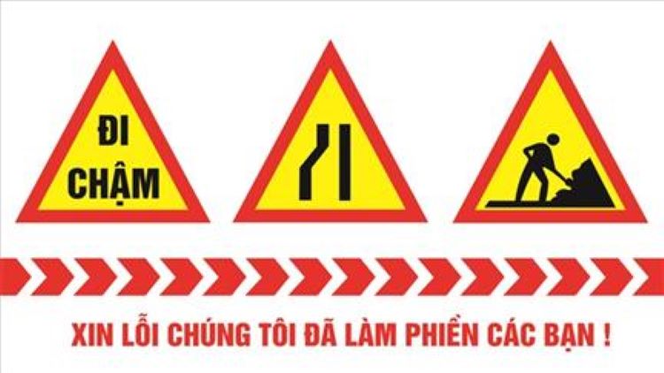Biển tam giác vàng viền đỏ